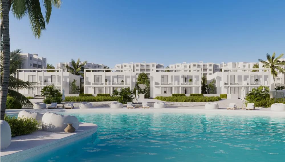 واجهات التاون هاوس المتدرجة المطلة على اللاجون في دي باي